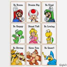 Adventure Game Heroes Affirmation Prints - Set Of 9 Kids Wall Art, Printed Or Framed - thumbnail 3