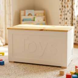 Handmade Wooden Toy Box - Rustic Storage Chest For Kids Wood Nursery Organiser Furniture Keepsake - thumbnail 2
