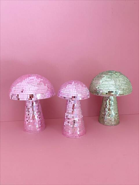 Pink/Green Blue Purple Disco Mushroom Ball Home Decor - image 1