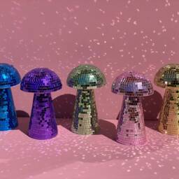 Pink/Green Blue Purple Disco Mushroom Ball Home Decor - thumbnail 2