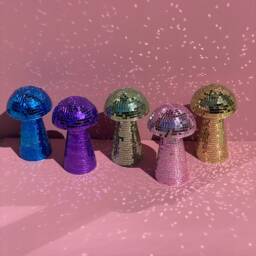 Pink/Green Blue Purple Disco Mushroom Ball Home Decor - thumbnail 3