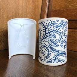 Seaweed Paisley - Handmade, Candle Clip Half Shield Lampshade For Wall Lights - thumbnail 2