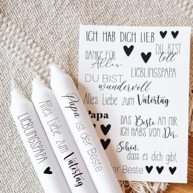 Candle Tattoos Various Motifs - Water Slide Film Decorating Candles Sayings Mother's Day Father's - image 1