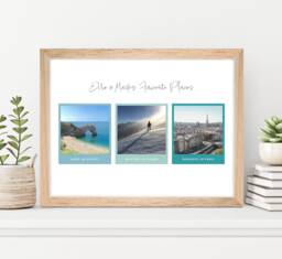 Personalized Photo Collage Print Custom Travel Keepsake - Framed Option - thumbnail 1