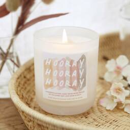 Personalised Congratulations Candle Gift Frosted Glass Soy Wax