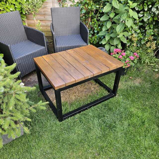 Handmade Reclaimed Wood Coffee Table Dark Oak Sofa Table - image 1