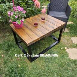 Handmade Reclaimed Wood Coffee Table Dark Oak Sofa Table - thumbnail 2