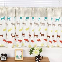 Tab Top Cafe Curtain Window Valance/Kitchen Curtain/Kids Curtain/Child Playroom/Bathroom Shower CurtainReindeer Bunny Animal.gift - thumbnail 3