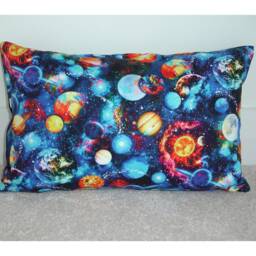 "Space 10x16 Tempur Travel Pillow Cover Small Planets Cushion Case 40x26cm Bolster Oblong Sham Pillowcase 16""x10" - thumbnail 1