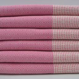 "Turkish Towel, Diamond Towel, Pink Towel, Handmade Towel, 40""x67" - thumbnail 2