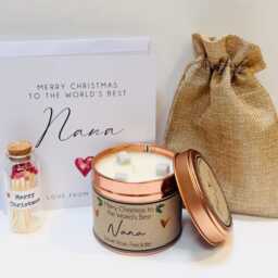Personalised Christmas Candle Gift For Nana - Handmade Scented - thumbnail 3