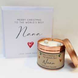 Personalised Christmas Candle Gift For Nana - Handmade Scented - thumbnail 2
