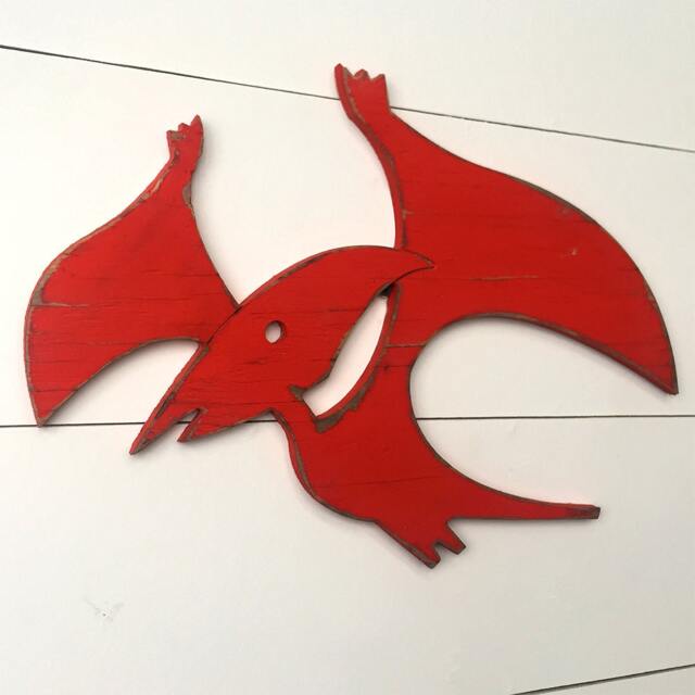 Dinosaur Room Decor For Boys, Flying Dino, Wood Wall Art, Winged Lizard, Pterodactyl Three Size Options - image 1
