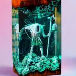 New Monoco - Clair Expedition 33 Resin Lamp - Handmade Led Diorama Light Gamer Room Decor Fantasy Night Gift - thumbnail 2