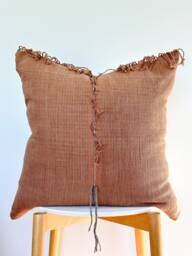 Brown Tribal Hemp Hand Woven Natural Dye Color Pillow Cover - thumbnail 1