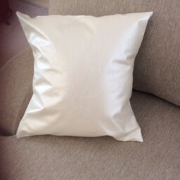 White Faux Leather Pillow Cover, Pearl White Cover, Decorative Pillow, Throw Toss Iridescent Cover - thumbnail 2