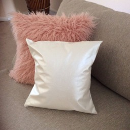 White Faux Leather Pillow Cover, Pearl White Cover, Decorative Pillow, Throw Toss Iridescent Cover - thumbnail 3
