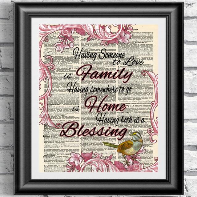 Family Quote Wall Print - Art, Home Decor, Love Print - image 1
