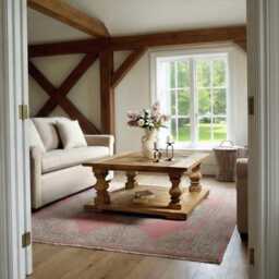 Square Reclaimed Wood Coffee Table With Shelf Rustic Farmhouse Storage Design - thumbnail 4
