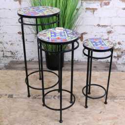 Chaveli Set Of 3 Tile Side Tables