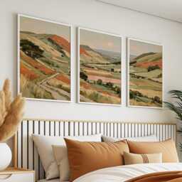 Green Valley Trio, Countryside Landscape Wall Art Set - thumbnail 3