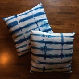 Hand-Dyed Indigo Shibori Cotton Pillow Cover - thumbnail 1