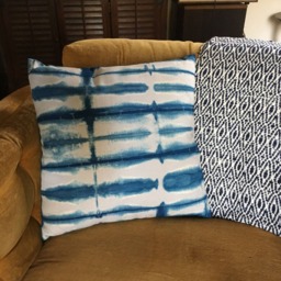 Hand-Dyed Indigo Shibori Cotton Pillow Cover - thumbnail 2