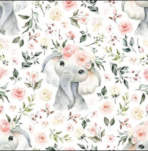 Organic Sweet Elephant Toddler Nursery Bedding, Crib Sheets, Blanket, Baby Changing Pad Cover - image 1