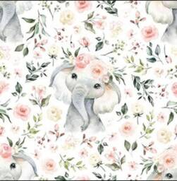 Organic Sweet Elephant Toddler Nursery Bedding, Crib Sheets, Blanket, Baby Changing Pad Cover - thumbnail 1