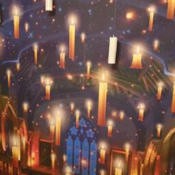 Great Hall Wall Mural, Dining Room Wallpaper, Fantasy Removable Decal, Fairytale Tapestry, Floating Candles Backdrop. Magic Nursery Decor - thumbnail 3
