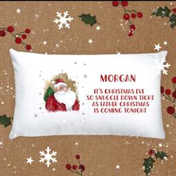 Santa Pillow Case, Father Christmas Personalised Eve Case - thumbnail 4