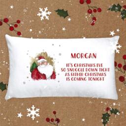 Santa Pillow Case, Father Christmas Personalised Eve Case - thumbnail 2