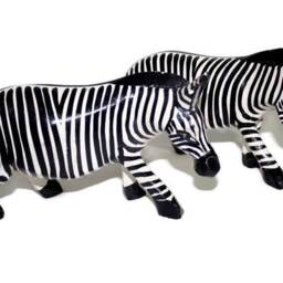 Black & White Carved Olive Wood Zebra Figurines. Lifelike Painted African Animals Art Sculptures. Birthday /Wedding Gifts Ready To Ship - thumbnail 3