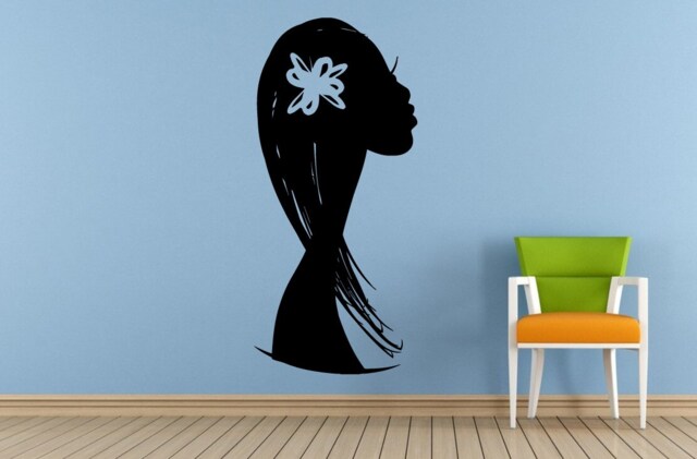 Woman Afro Girl African Tribe Ancient Tribal Pattern Flower Wall Room Vinyl Mural Art Decor Decal Sticker L1671 - image 1