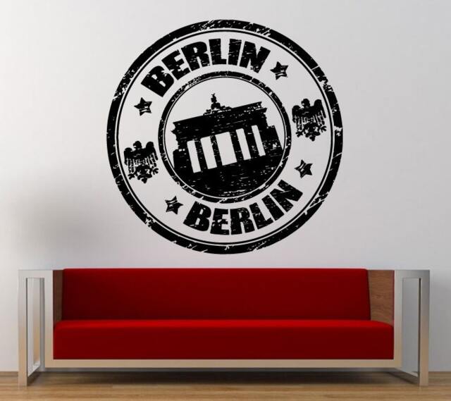 Berlin Stamp Wall Decal Sticker Vinyl Mural Leaving Bedroom Room Home Decor Free Shipping L330 - image 1