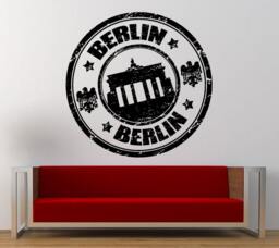 Berlin Stamp Wall Decal Sticker Vinyl Mural Leaving Bedroom Room Home Decor Free Shipping L330 - thumbnail 1