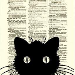 Black Cat Dictionary Art Print Spooky Halloween Decor - thumbnail 3