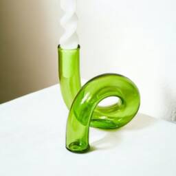 Twist Glass Candlestick Holder - Candle Table Home Decor Candlesticks Vase Versatile - thumbnail 4