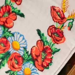 Ukrainian Rushnyk Towel With Floral Handmade Embroidery, Rushnyk For Ukrainian Wedding, Folk Art, Slavic Table Runner, Wall Decor - thumbnail 3