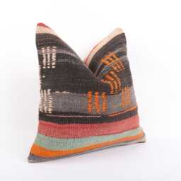 Vintage Kilim Pillow - Handmade Cover - thumbnail 3