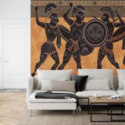 Wallpaper, Spartan Warriors Wall Decal - Ancient Greek Art Mural, Easy Install - thumbnail 2