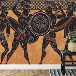 Wallpaper, Spartan Warriors Wall Decal - Ancient Greek Art Mural, Easy Install - thumbnail 3