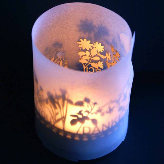 Thank You Gift Tube Shadow Play - Elegant Silhouette Motif Candle, Gratitude Projection Perfect Appreciation Gift - image 1