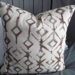 Tribal Pillow Cover Ecru Cotton Toss Pillow, Home Decor - thumbnail 2