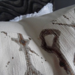 Tribal Pillow Cover Ecru Cotton Toss Pillow, Home Decor - thumbnail 3