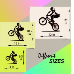 In-Style Decals Wall Vinyl Decal Home Decor Art Sticker Bmx Cyclist Bicycle Extreme Sports Bike Rider Boy Man Removable Mural Design 1533 - thumbnail 2