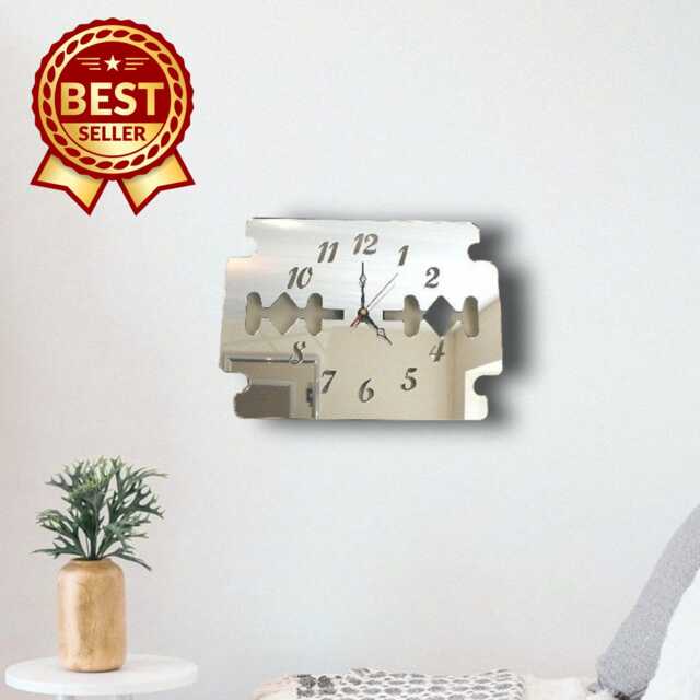 Razor Blade/Barber's Acrylic Clock - Many Colours Available - Bespoke Shapes & Sizes Made - image 1