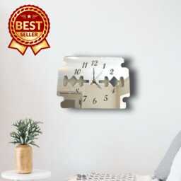 Razor Blade/Barber's Acrylic Clock - Many Colours Available - Bespoke Shapes & Sizes Made - thumbnail 1