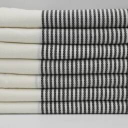 "Black Striped Towel, Turkish Towel, 40""x70" - thumbnail 2