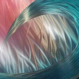 Modern, Abstract, Contemporary Metal Wall Art, Sculpture, 3D Effect, By R Toomer Art. Titled in The Wave. Teal, Pink, Black & Silver - thumbnail 2